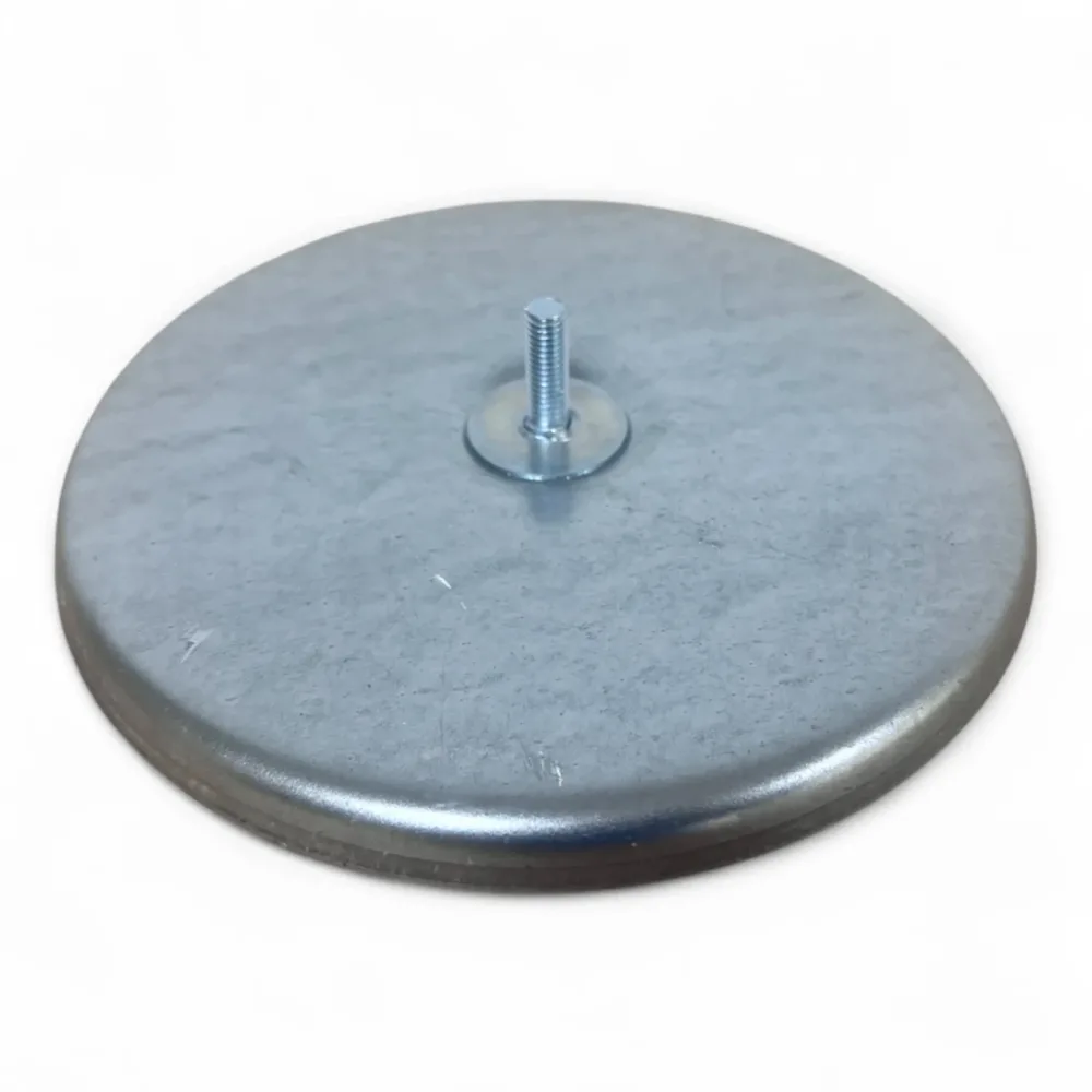Filterronde Filterdeckel Deckel verzinkt für Filterschlauch D=200 mm mit Gewindebolzen M8x25 (4 Stück)