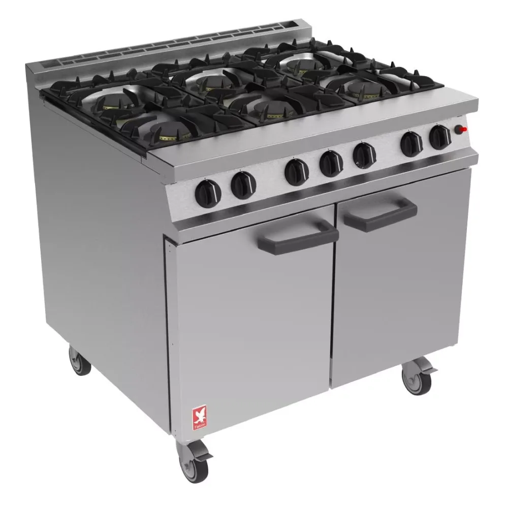 Falcon 6 Burner Dominator Plus Oven Range G3101 Propane Gas with Castors - islandcatering