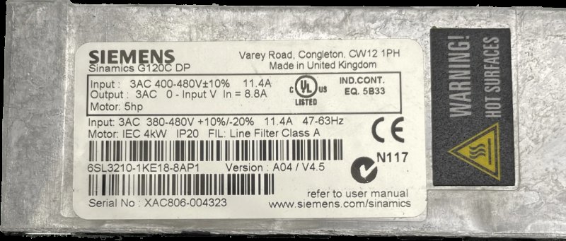 Siemens SINAMICS G120C 6SL3210-1KE18-8AP1