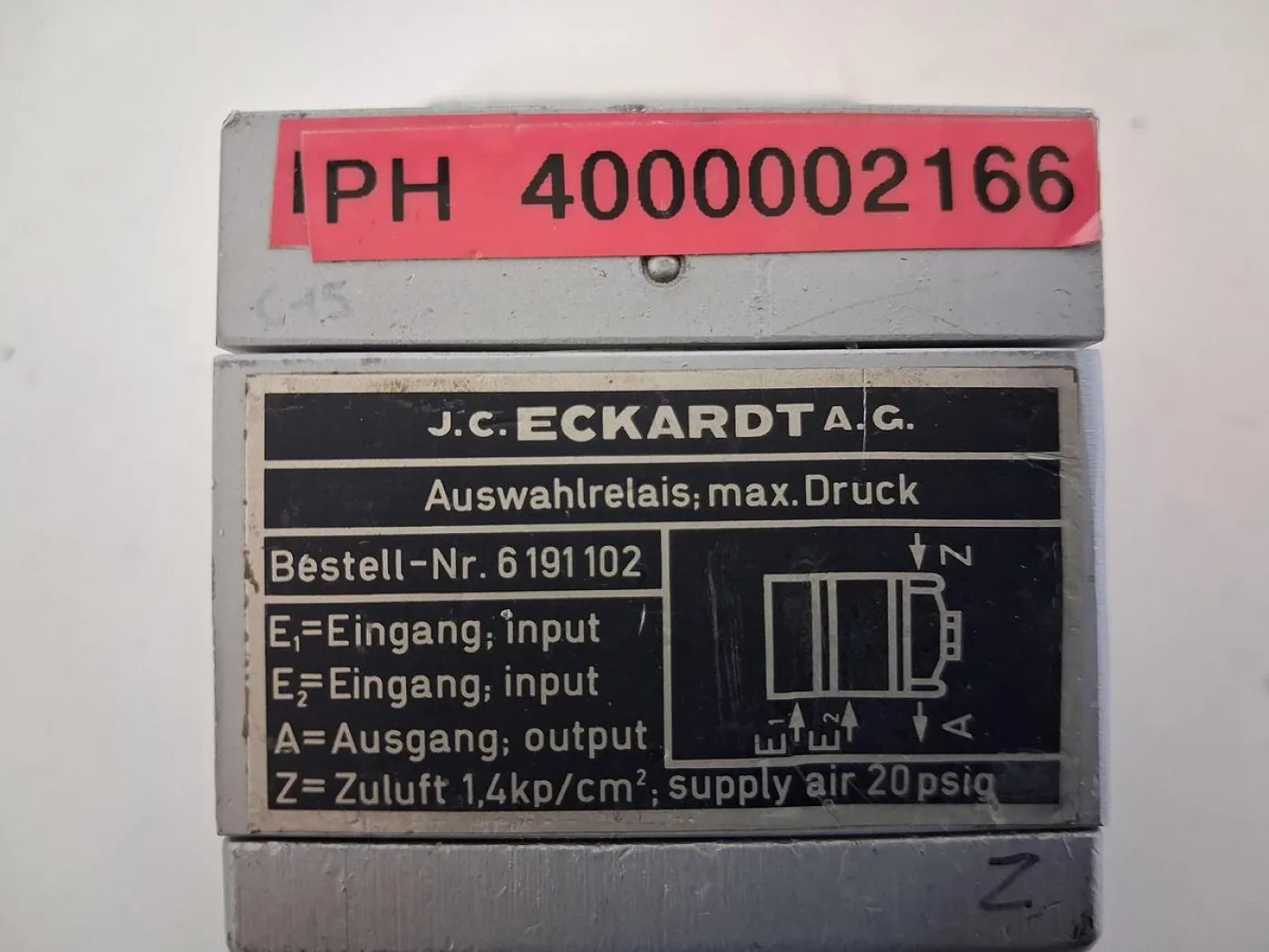 J.C. Eckardt A.G. Auswahlrelais Bestell-Nr. 6 191 102 - 3
