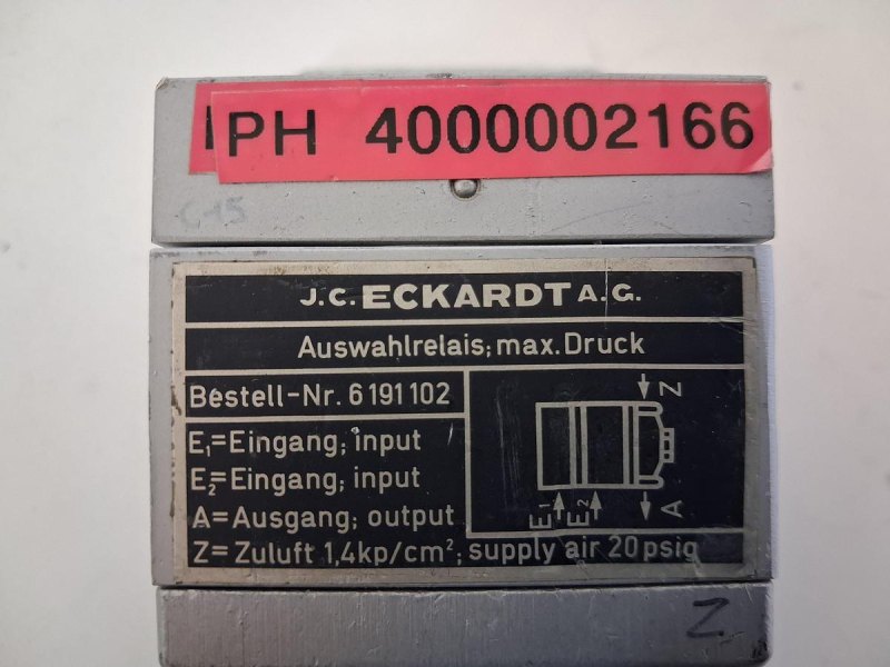 J.C. Eckardt A.G. Auswahlrelais Bestell-Nr. 6 191 102