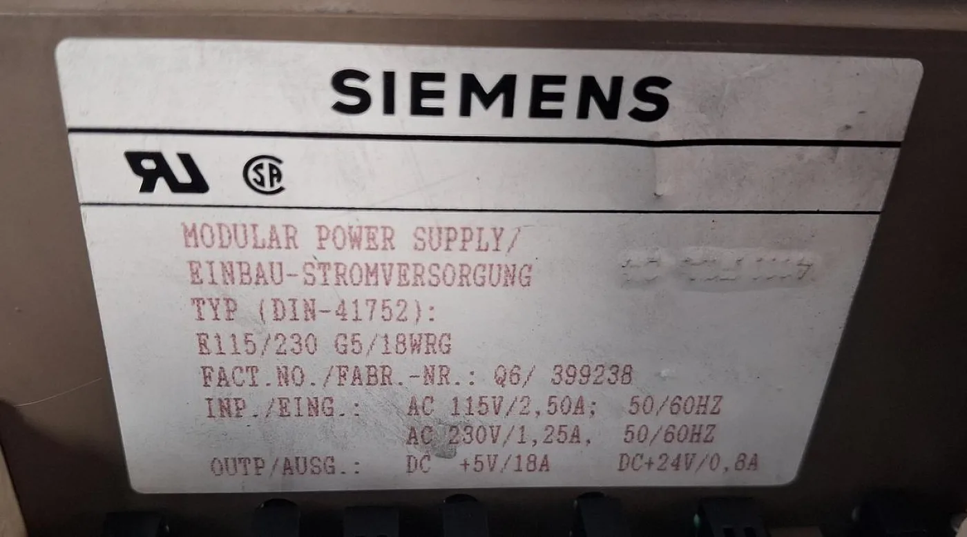 Siemens SIMATIC S5 Modular Power Supply E89110-B1752 - 8
