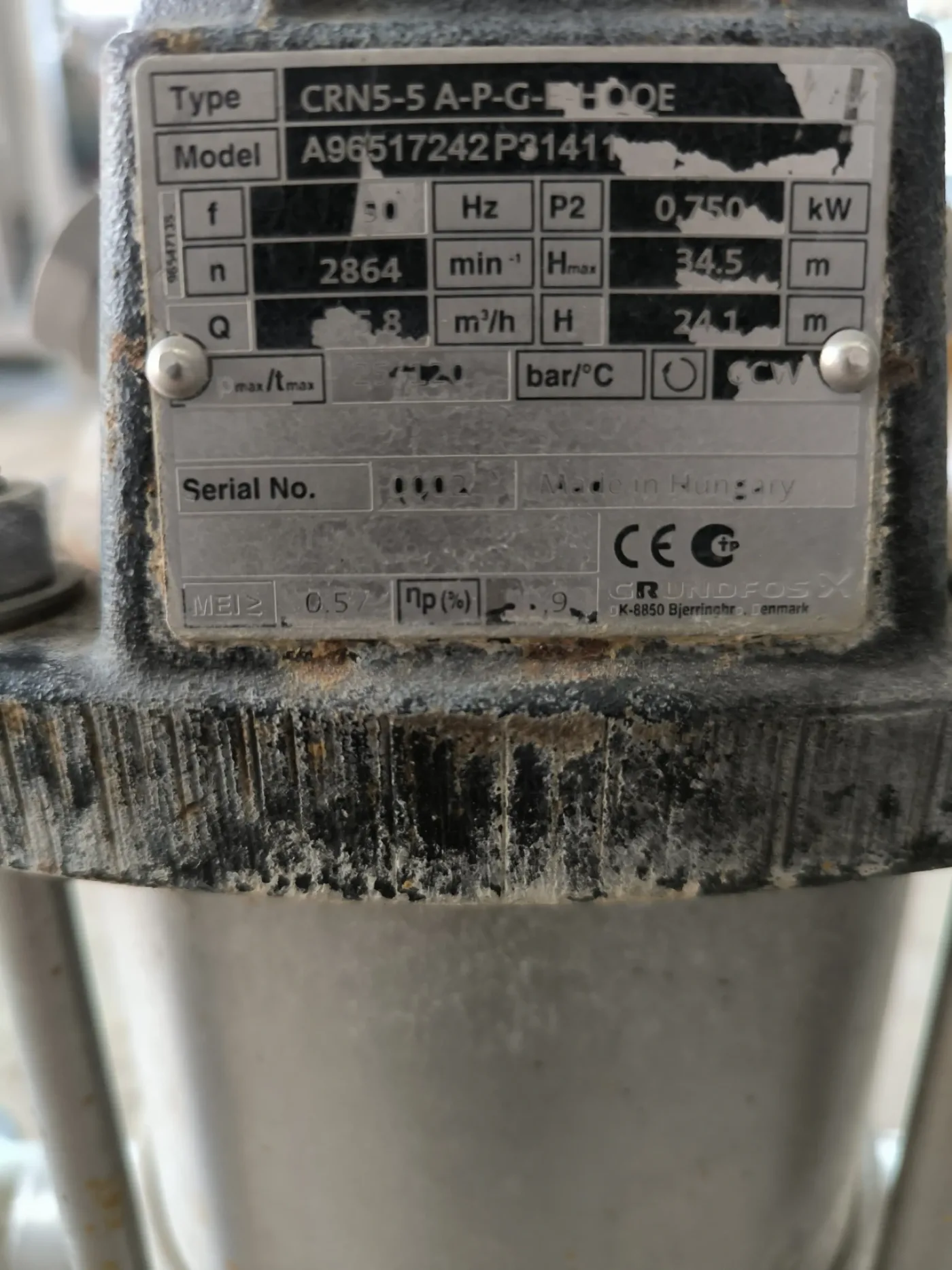 VERTICAL MULTISTAGE CENTRIFUGAL PUMP GRUDFOS CR5-5 A-P-G-E HQQE - 4