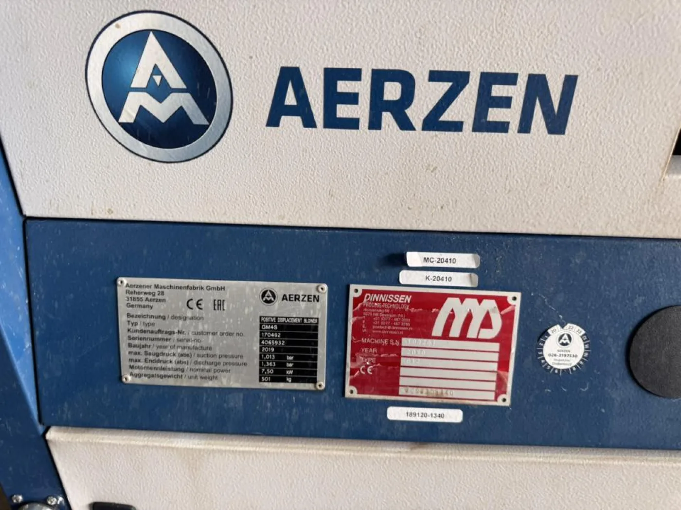 Dinnissen BHET transfer blower - 2