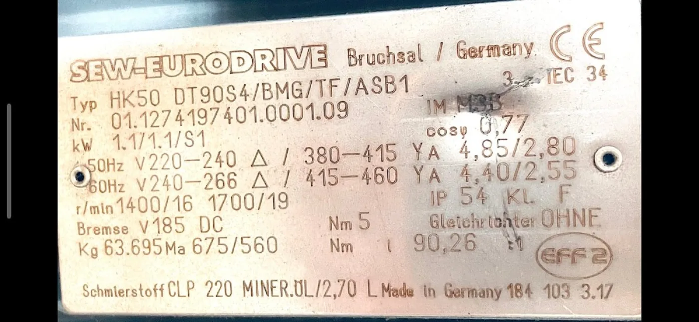 SEW Getriebemotor HK50DT90S4/BMG/TF/ASB1 - 5