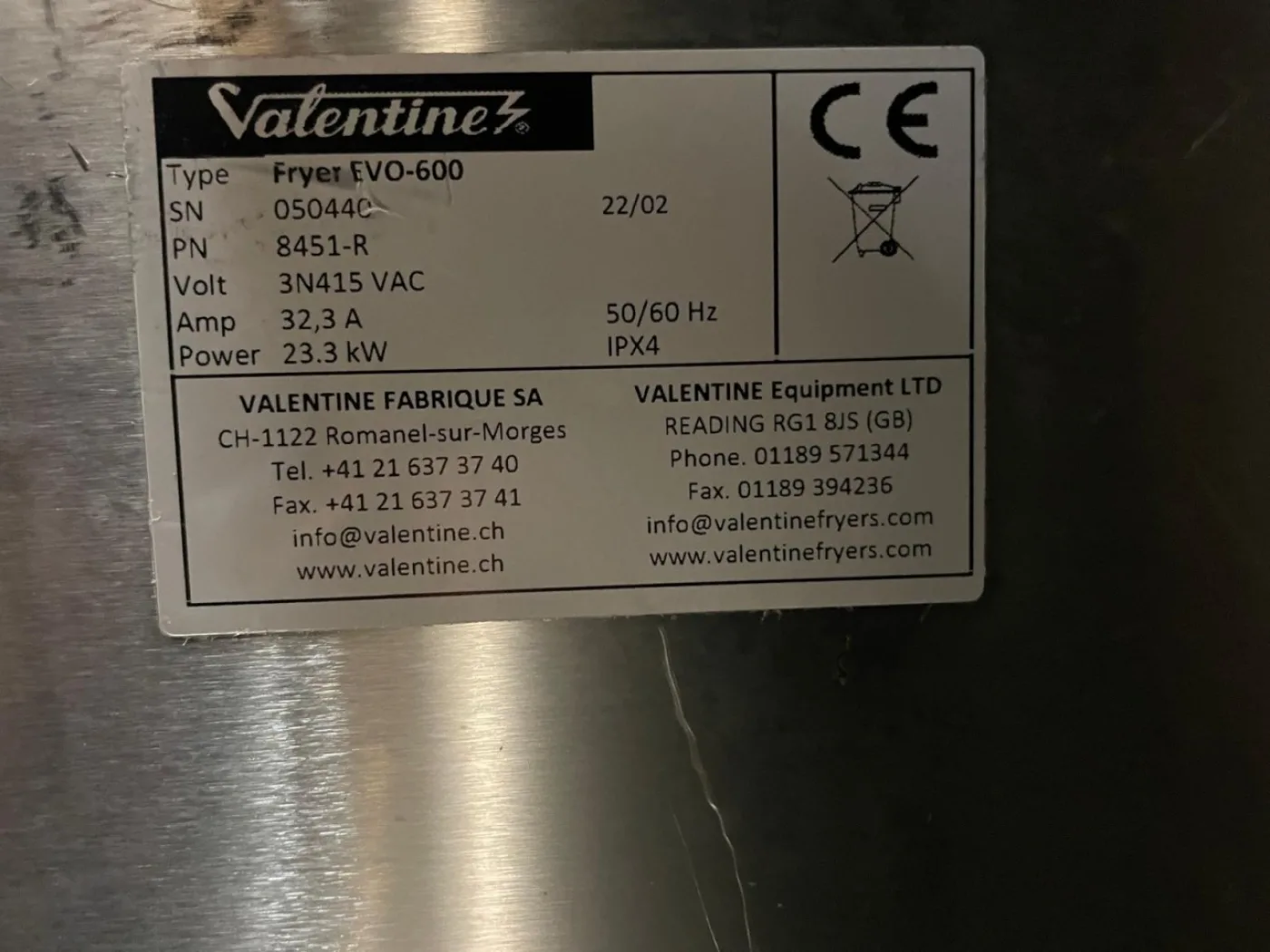 Valentine's Fryer EVO-600 - Single Tank 3 phase fast fryer ( fish n chips ) - islandcatering - 8