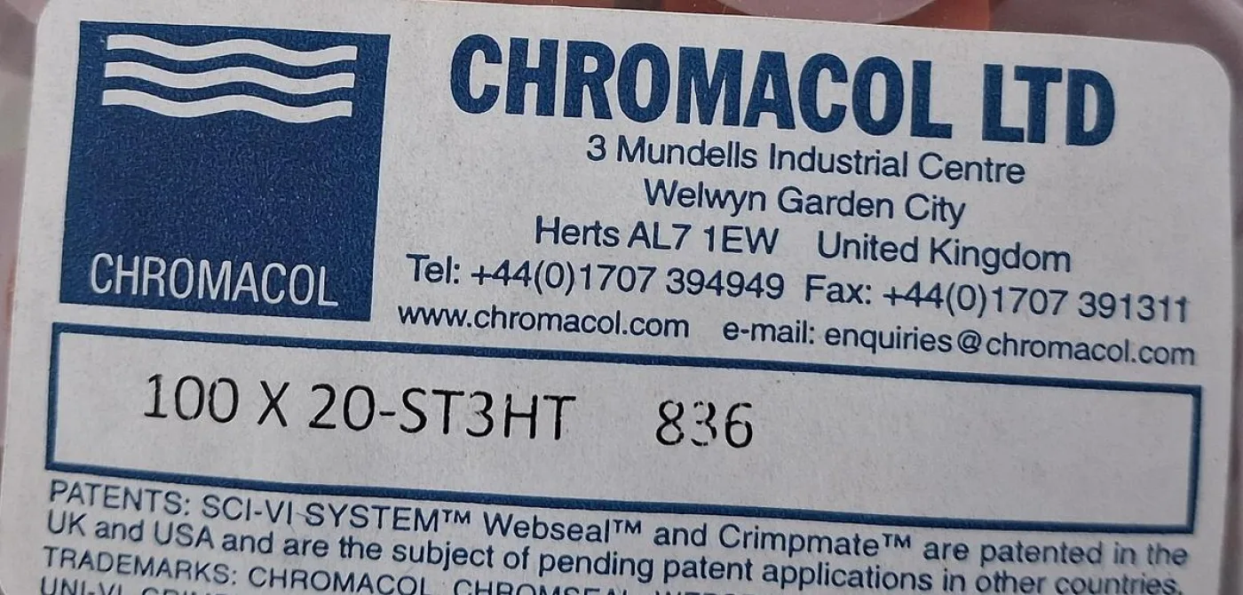 Chromacol 100 × 20-ST3HT-836 PTFE/Silicone Septa for 20 mm Vials - 3