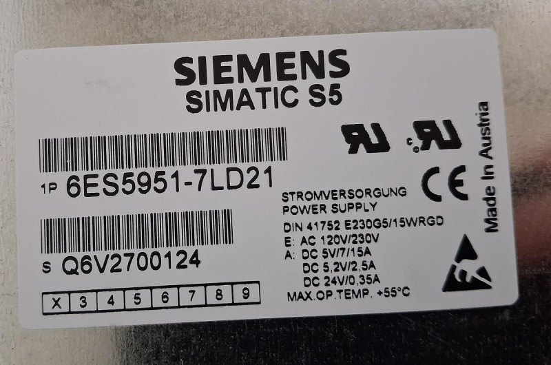 Siemens SIMATIC S5 6ES5 951-7LD21 Stromversorgungsmodul