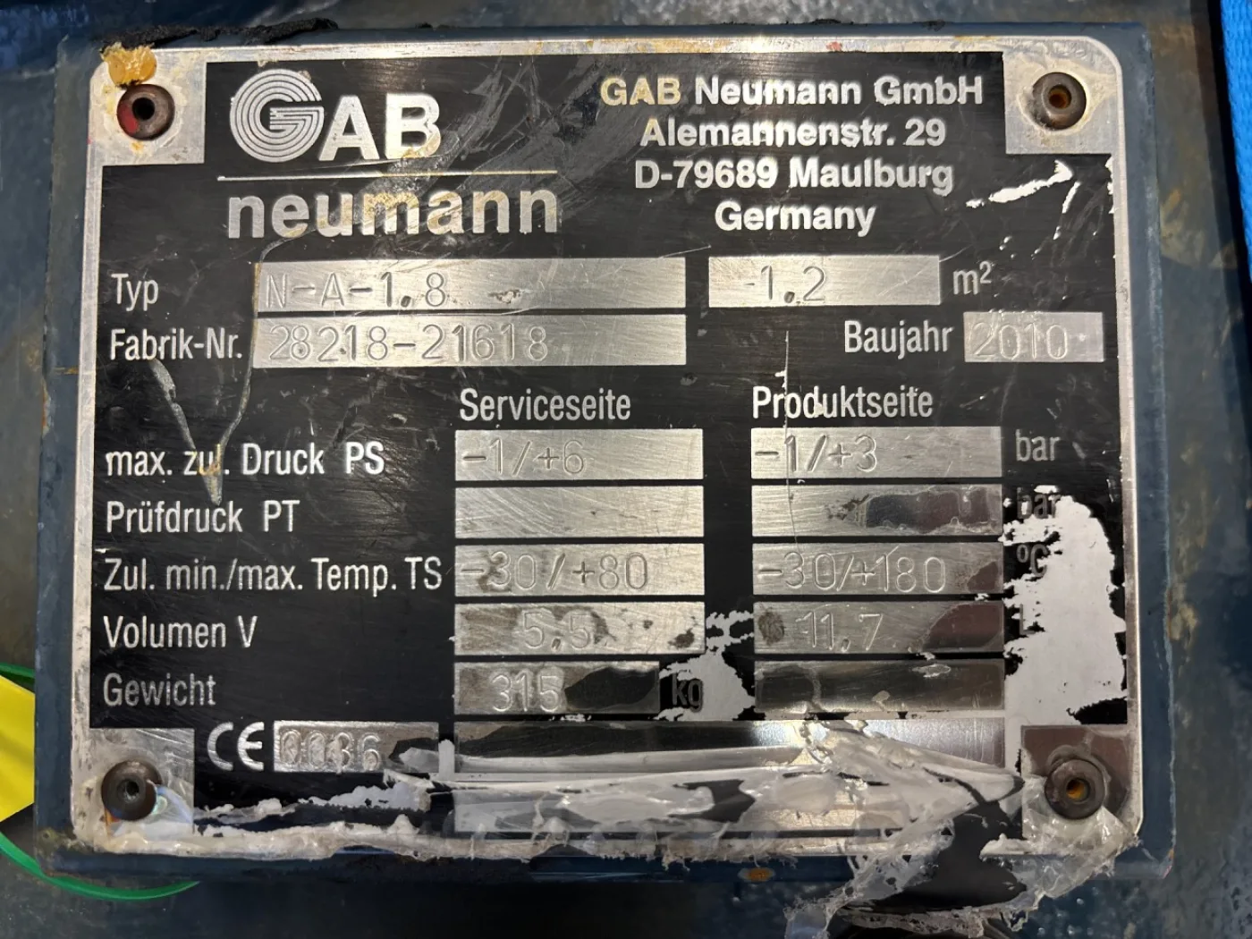 Gab Neumann N-A-1.8 - Shell and tube heat exchanger - 1