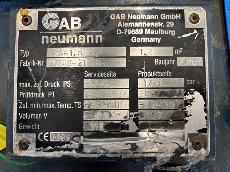 Gab Neumann N-A-1.8 - Shell and tube heat exchanger