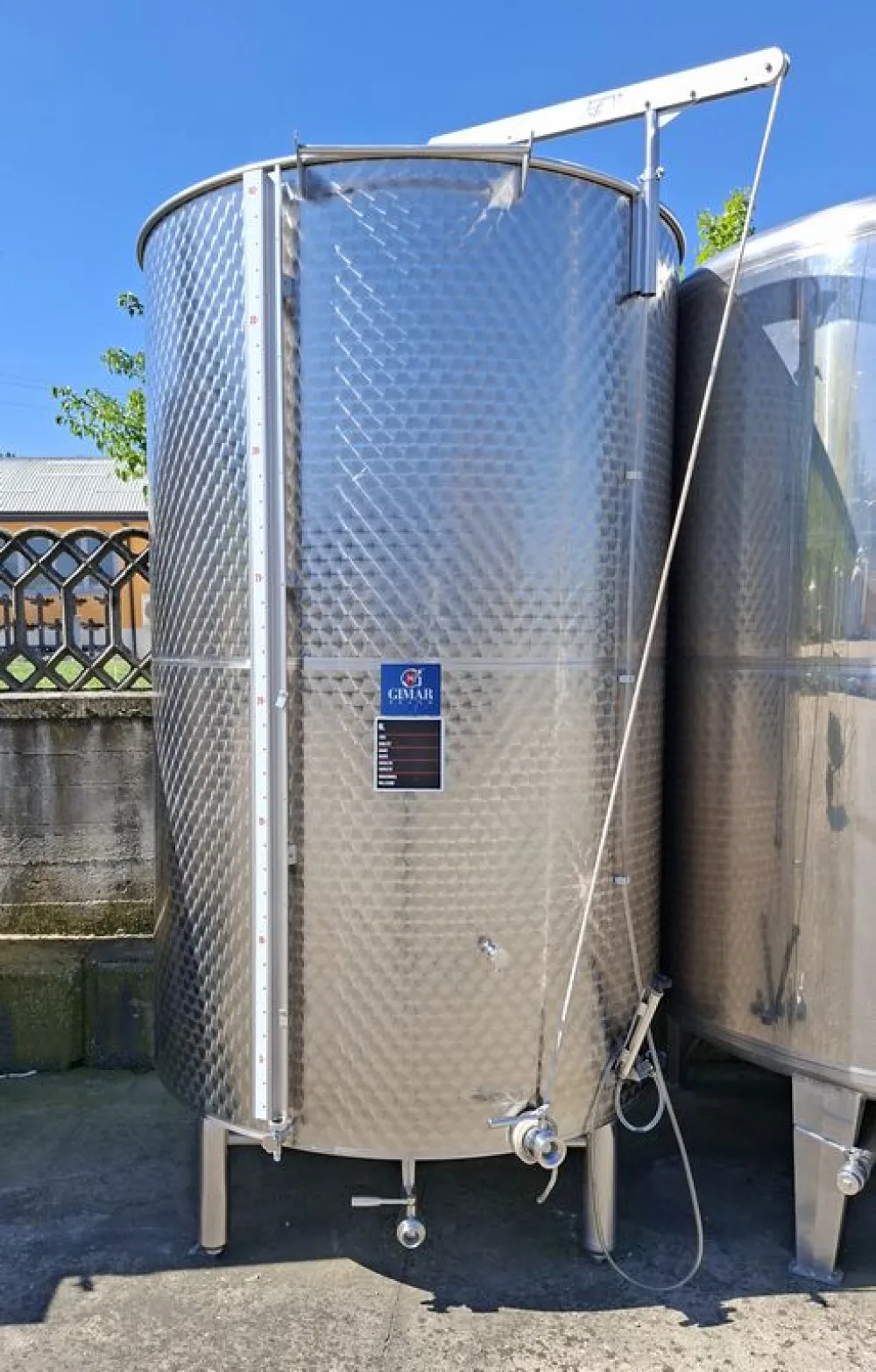 STAINLESS STEEL TANK, GIMAR FIRM, CONICAL BOTTOM FLOATING LID, LITER CAPACITY 4000 (HL 40), SECOND-HAND EQUIPMENT