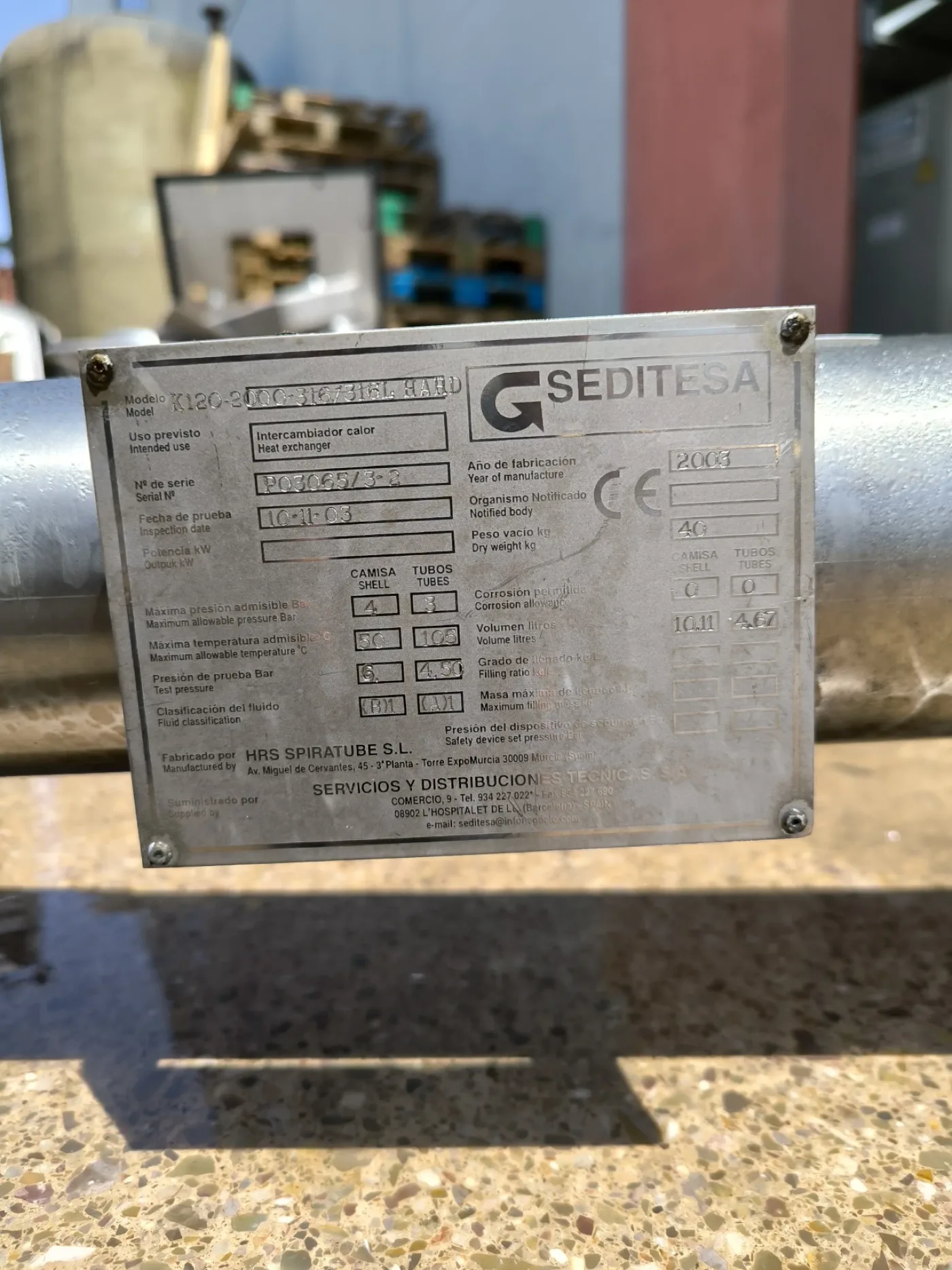 1.3 M2 STAINLESS STEEL 316 TUBULAR HEAT EXCHANGER - 5