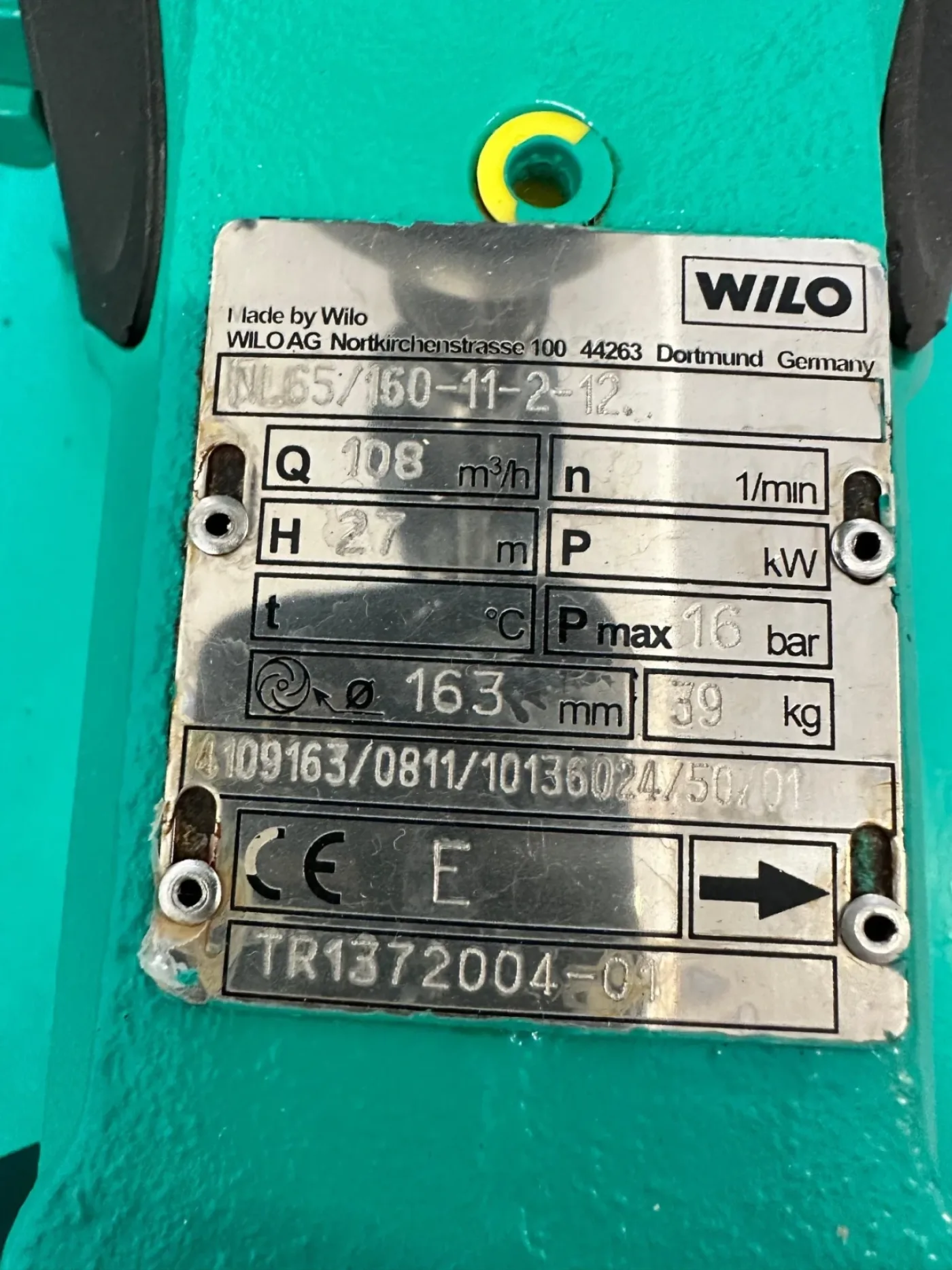 WILO Einstufige Niederdruck-Kreiselpumpe NL65/160-11-2-12 - 3