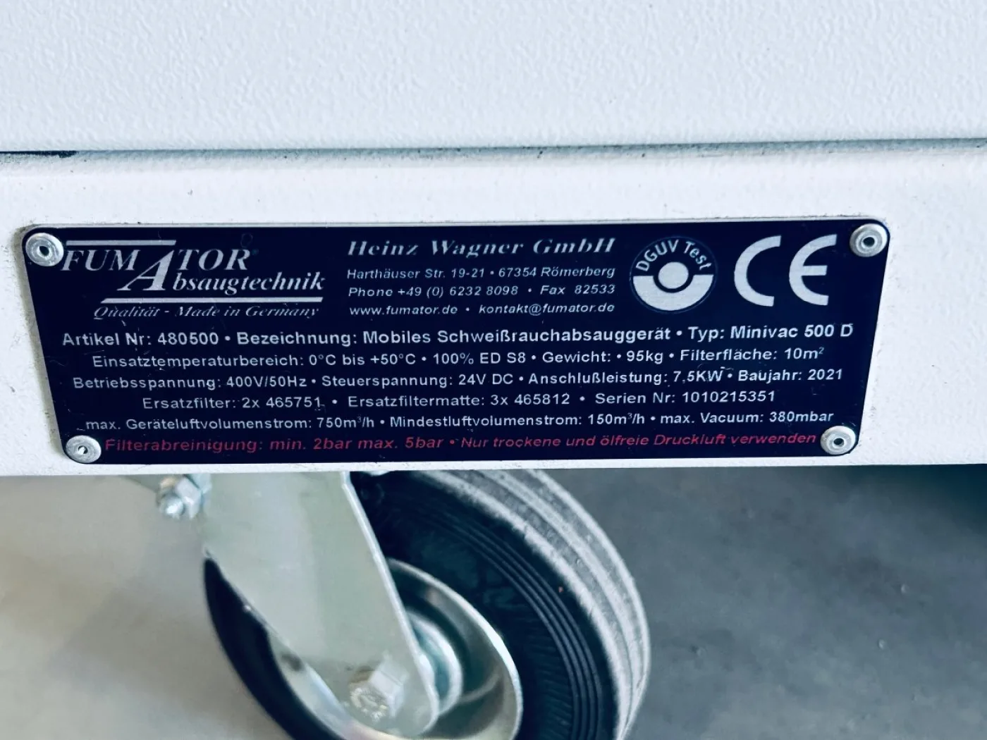 Fumator Minivac 500D Schweißrauchabsaugung - 4