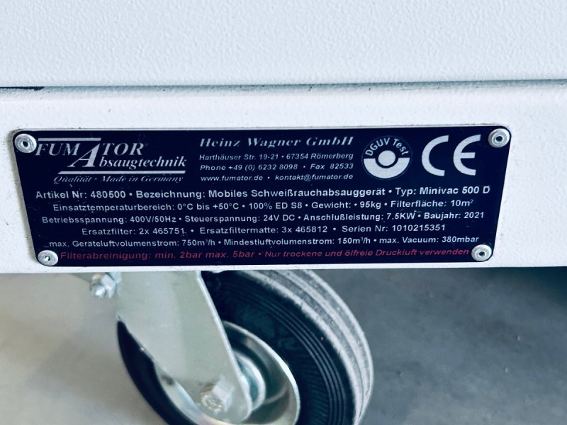 Fumator Minivac 500D Schweißrauchabsaugung