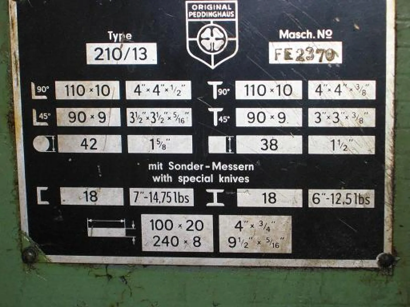 210 / 13 Standard PEDDINGHAUS 1965 - 2