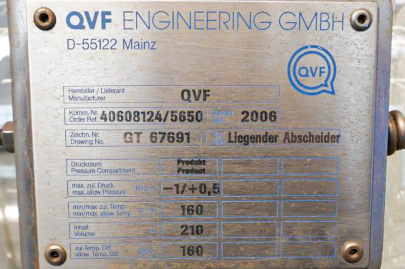 QVF Glasstechnik Horizontal settler DN400 - Separator - 7