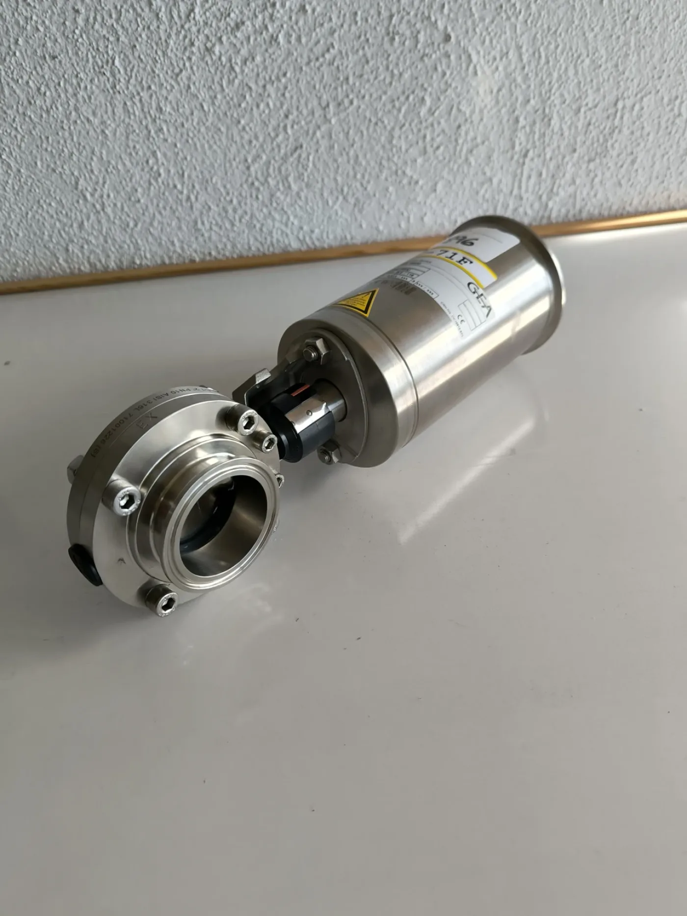 BUTTERFLY VALVE STAINLESS STEEL 316L WITH PNEUMATIC ACTUATOR GEA 7330 ATEX - 1