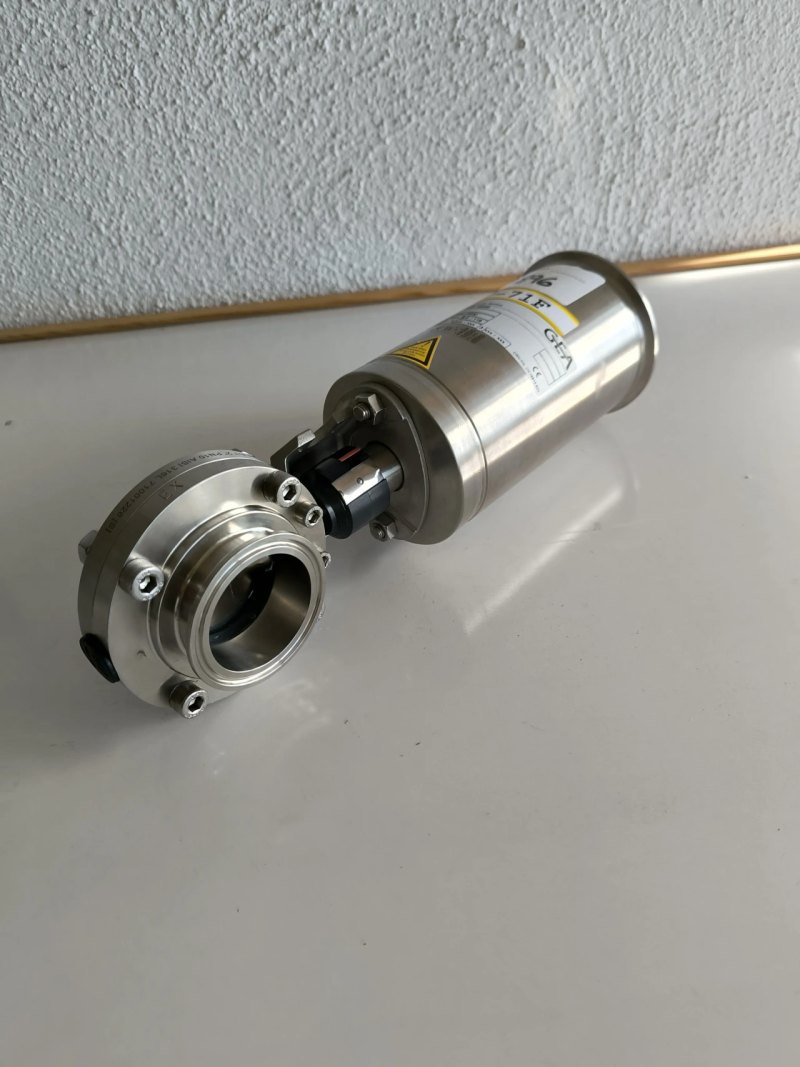 BUTTERFLY VALVE STAINLESS STEEL 316L WITH PNEUMATIC ACTUATOR GEA 7330 ATEX