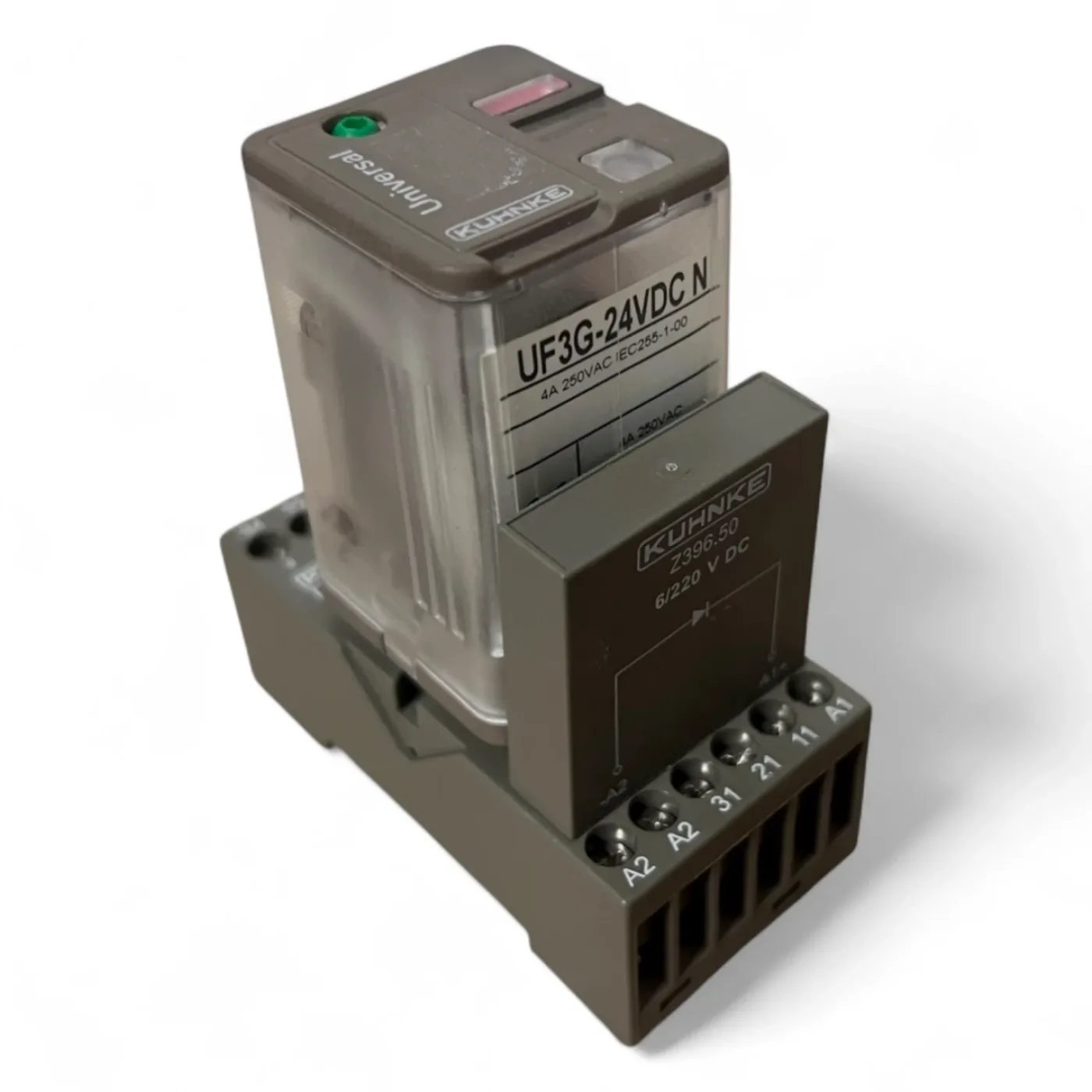 Kuhnke Relaismodul UF3G-24VDC N mit Sockel Z396 und Suppressormodul Z396.50 Art.-Nr. UF3G24VDCN-Z396-Z39650 - 1