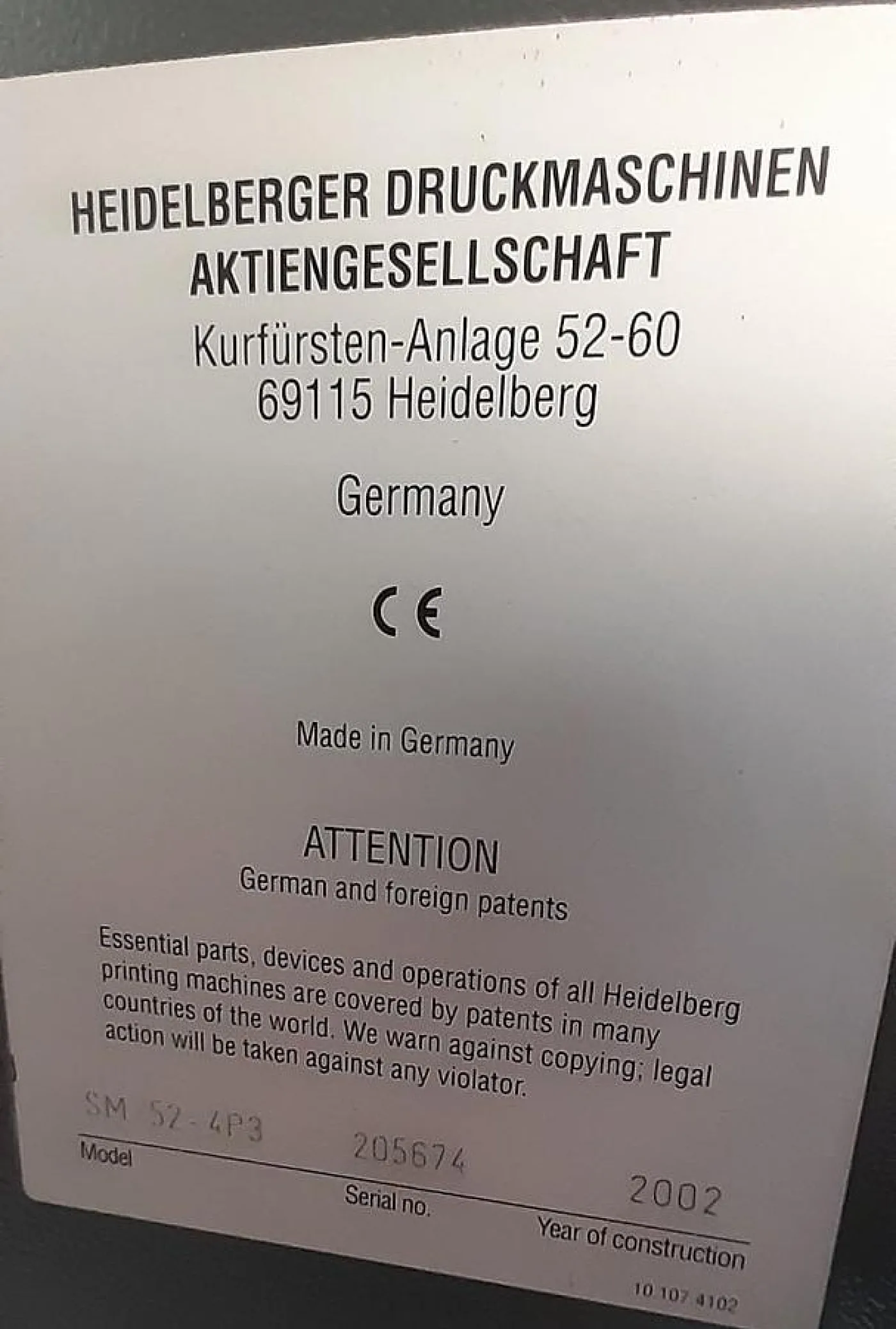 HEIDELBERG SM 52-4P3 - 4