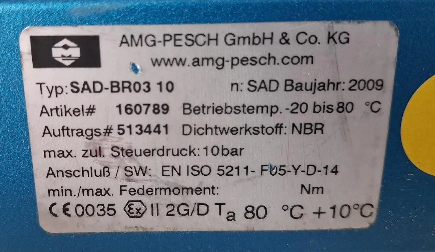 AMG-PESCH SAD-BR03 Pneumatischer Schwenkantrieb – ungebraucht - 5
