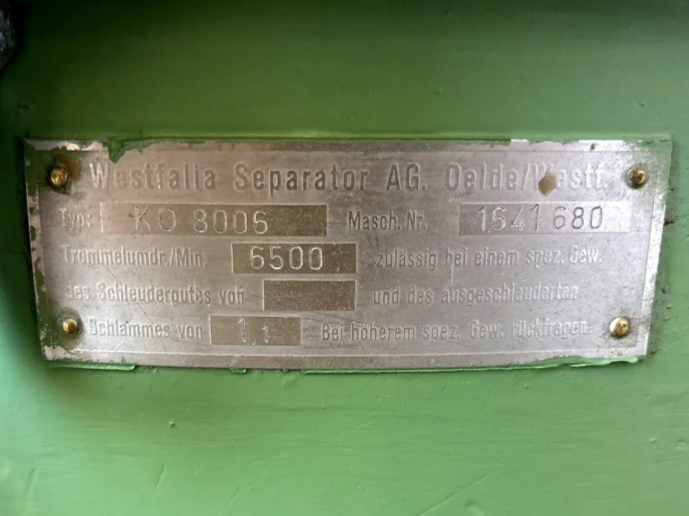 Westfalia KO 8006 - Separator