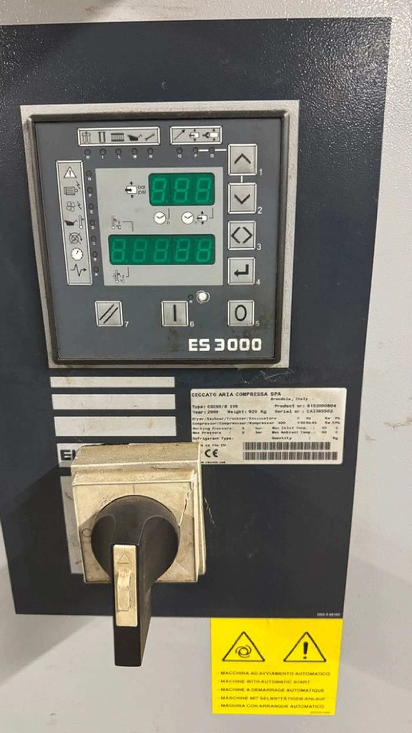 CECCATO ROTARY SCREW COMPRESSOR MODEL SCN 60/8 IVR, SECOND-HAND MACHINE - 7