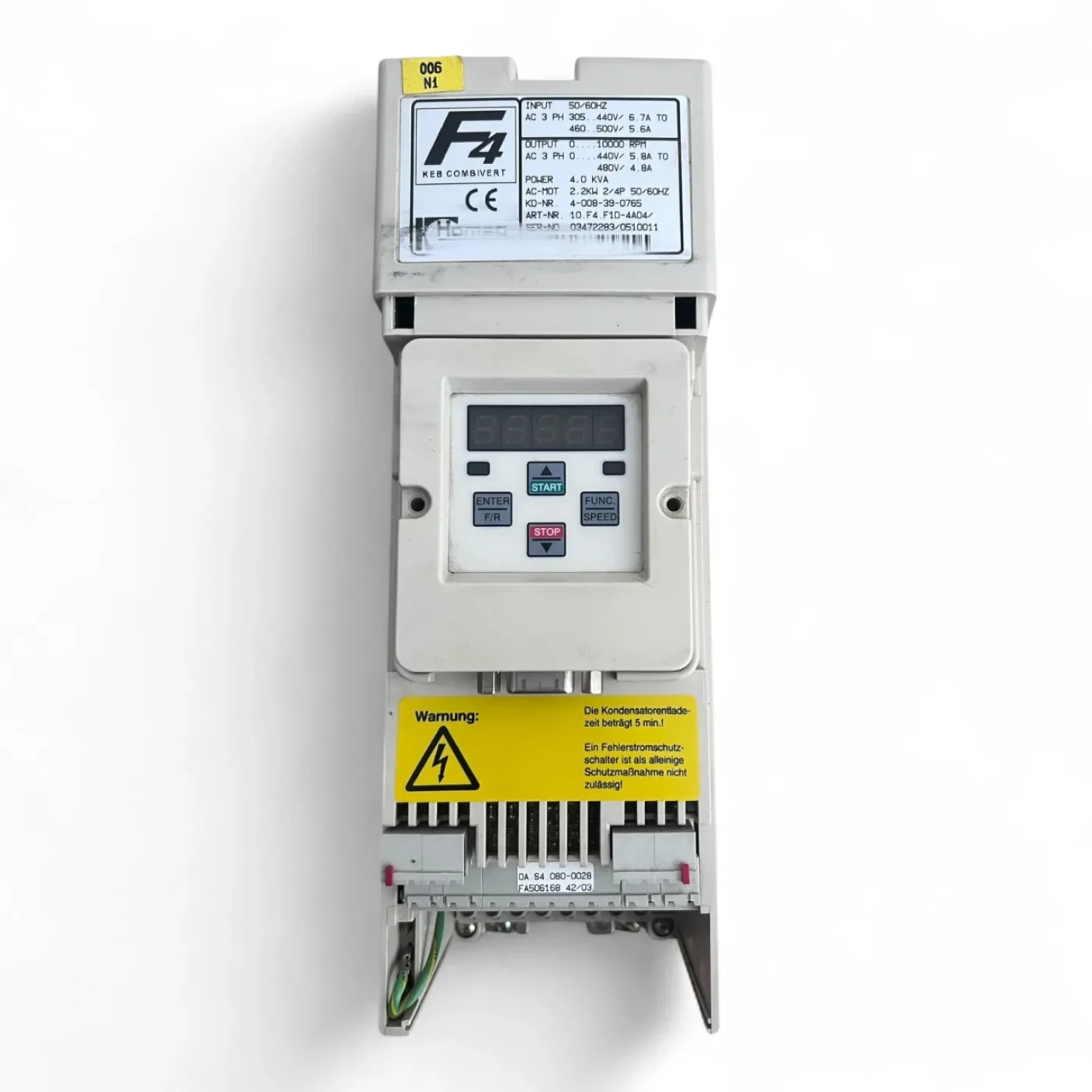 KEB COMBIVERT F4 Frequenzumrichter 10.F4.F1D-4040/Z 2.2 kW 4.0 kVA Motorleistung mit RS232-Toslink Modul - 7