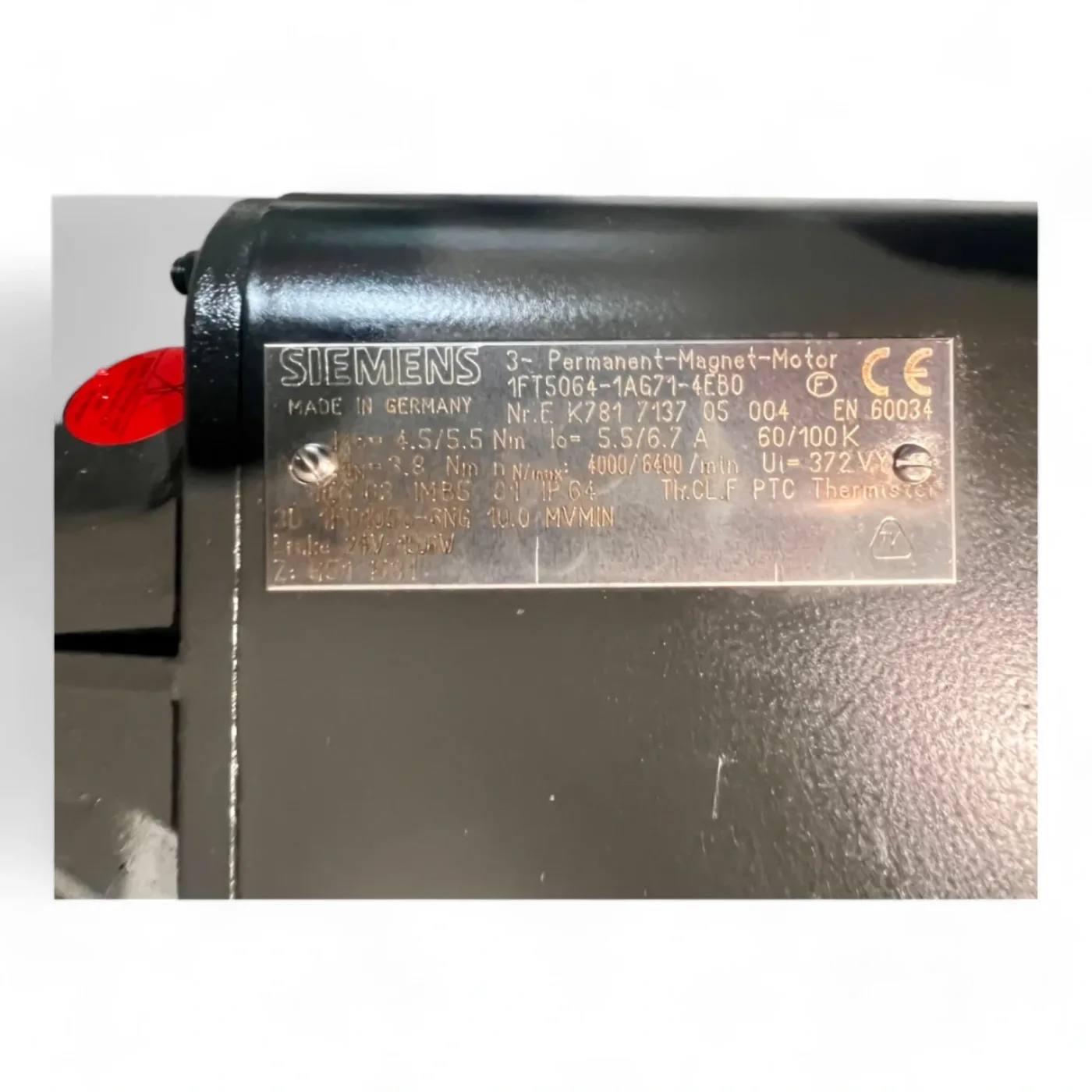 SIEMENS 3-Phase Permanent-Magnet-Motor 1FT5064-1AG71-4E80 K781 7137 05 004 - 5