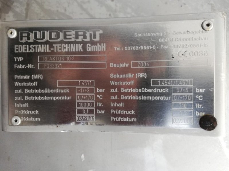 Rudert Edelstahl-Technik Reaktor 10m3 - Stainless Steel Reactor
