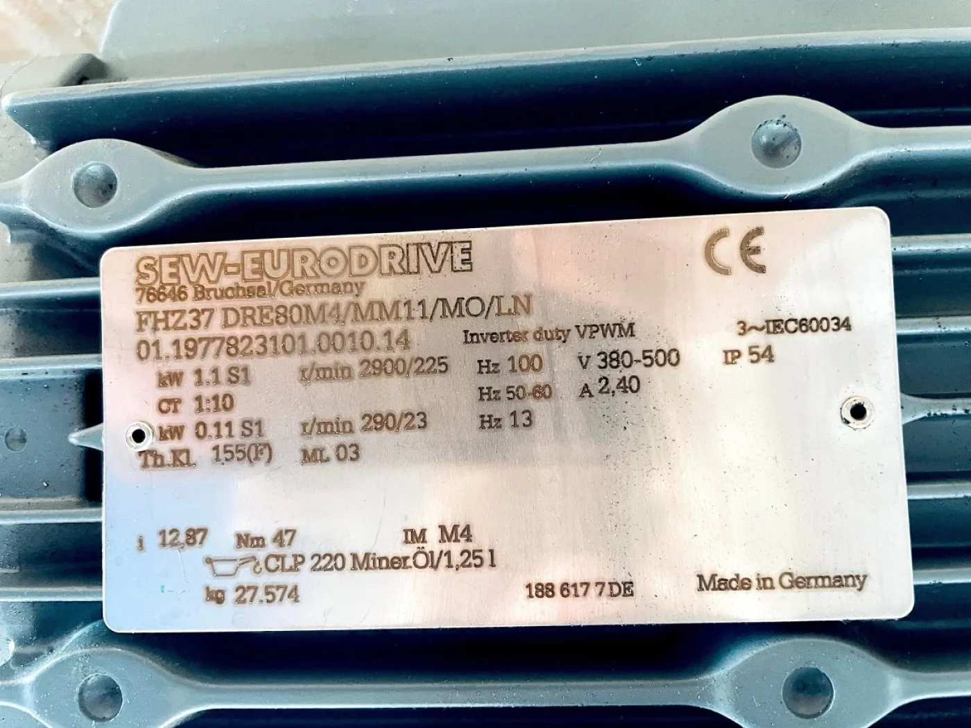 SEW-EURODRIVE FHZ37DRE80M4/MM11/MO/LN Rührwerk - 6