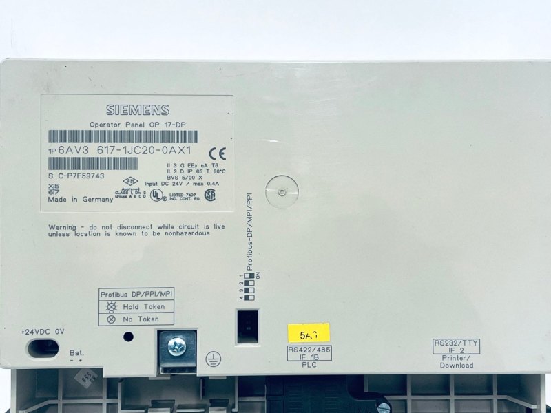 Siemens SIMATIC OP 17-DP 6AV3617-1JC20-0AX1 C-P7F59743