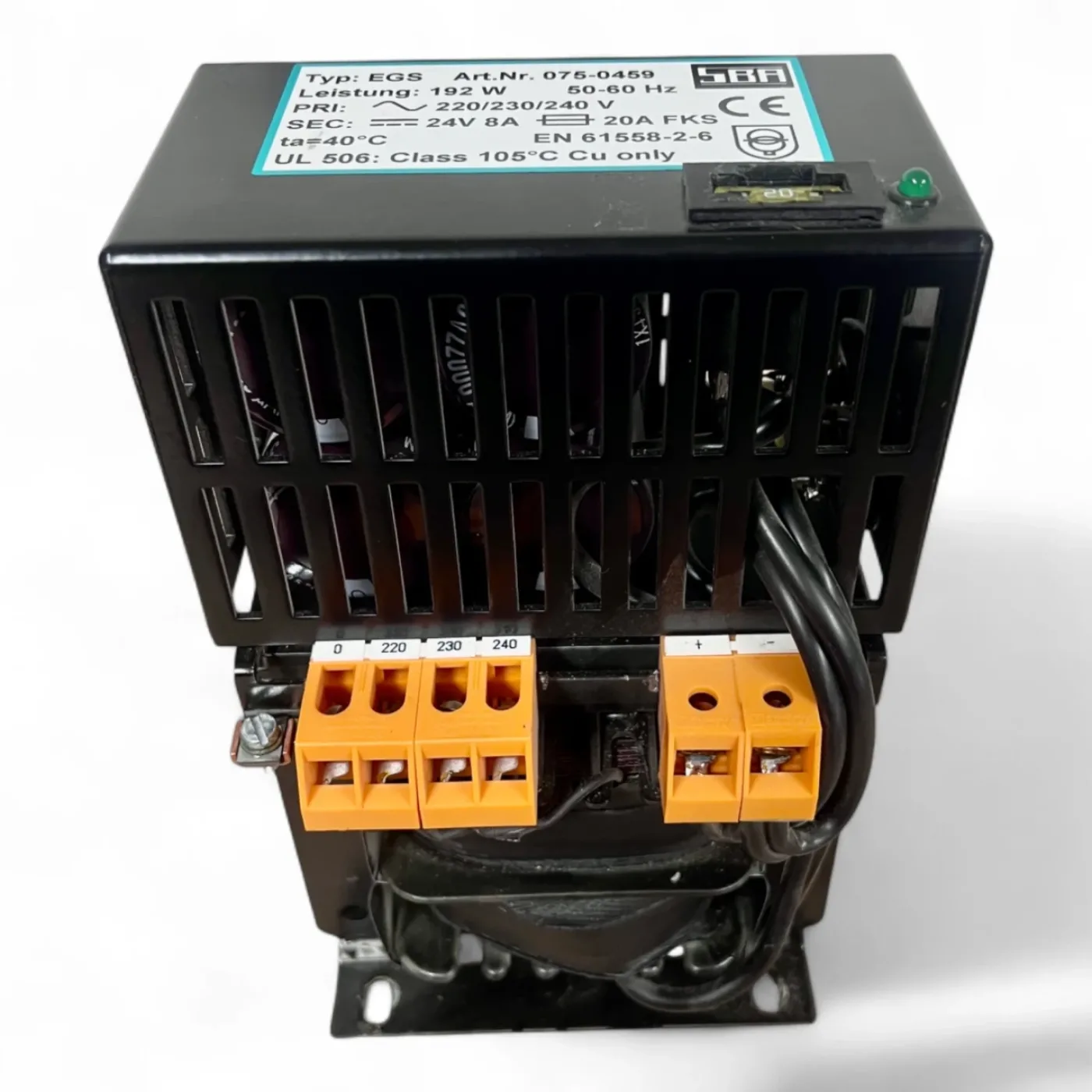 SBA Transformator Typ EGS 24V 8A 192W – Art.Nr. 075-0459 - 5