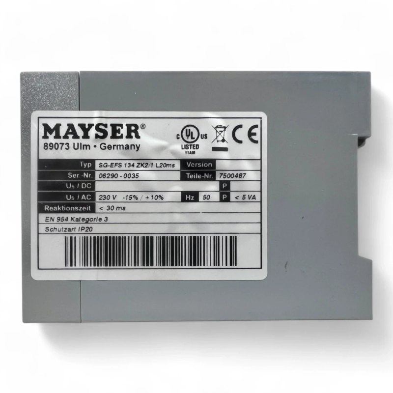 Mayser SG-EFS 134 ZK2/1 Sicherheitsrelais - Sicherheitsschaltgerät Art.-Nr. 7500487