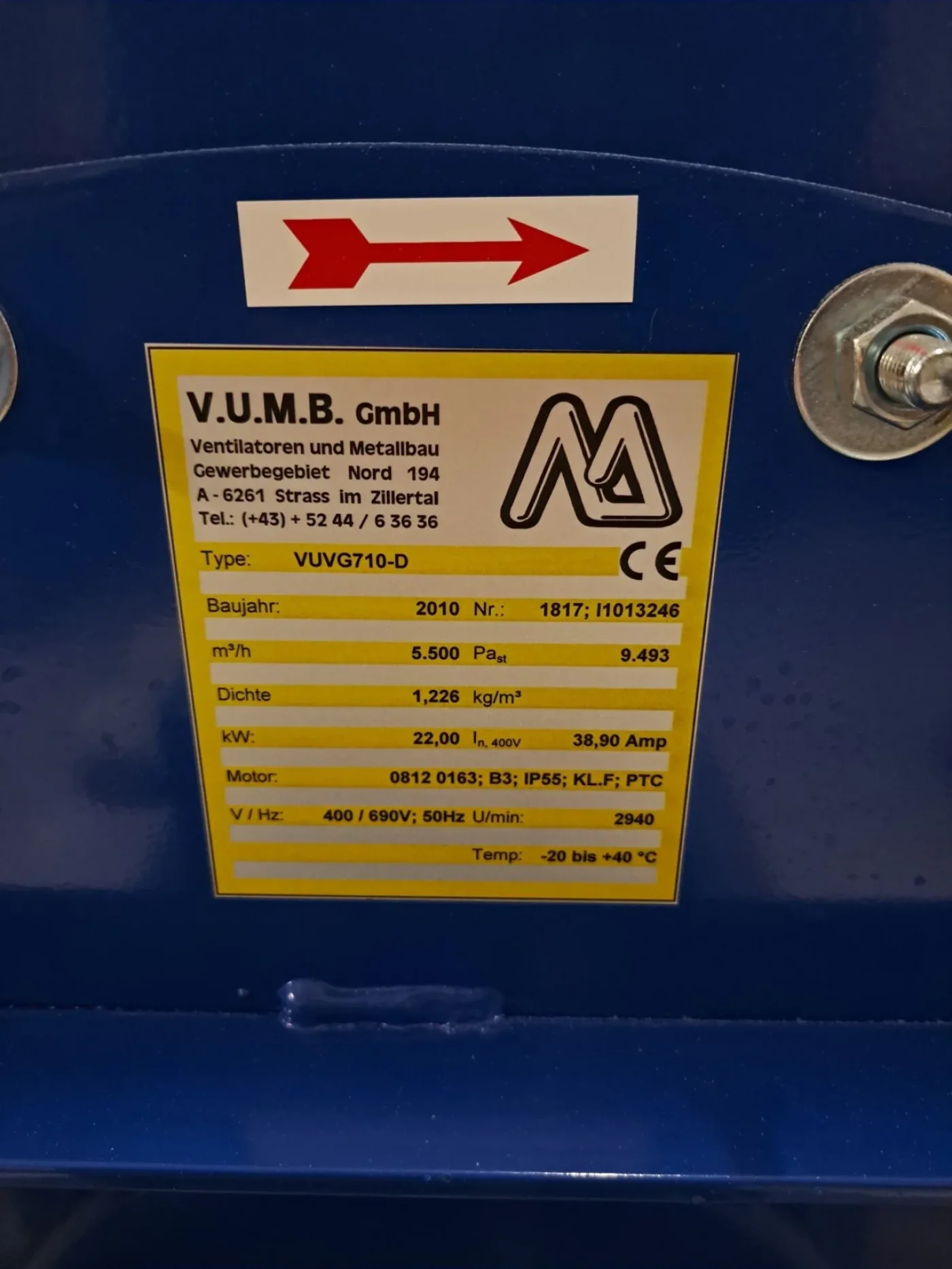 V.U.M.B.GmbH VUVG710-D Radial-Ventilator mit Direktantrieb - 5