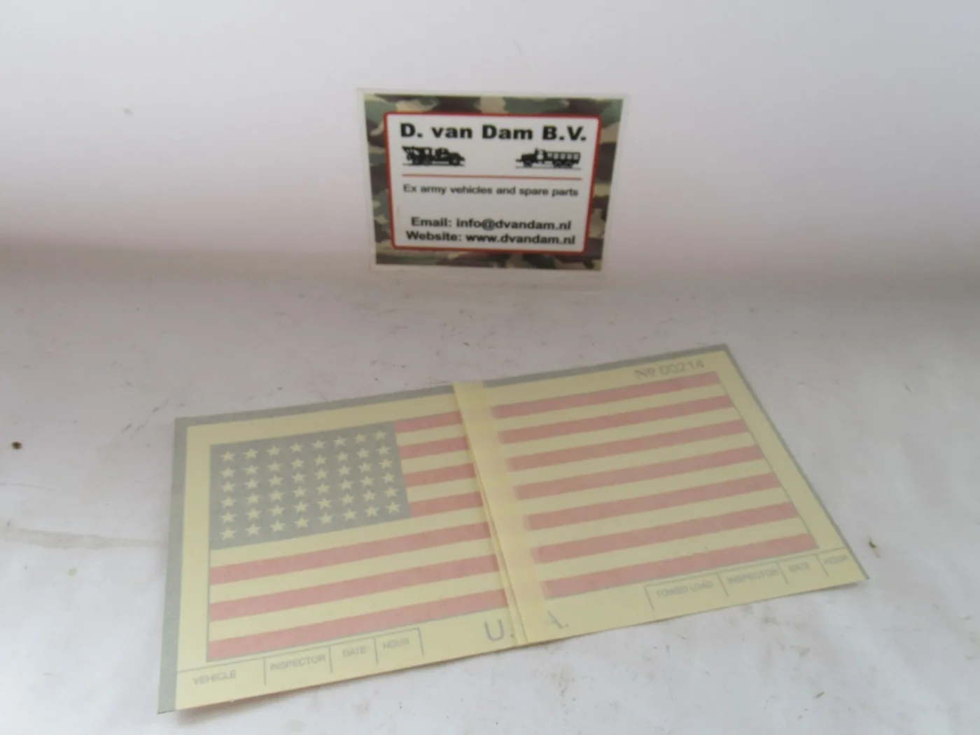 Amerikaanse vlag waden checklist sticker (met lijm) - 1