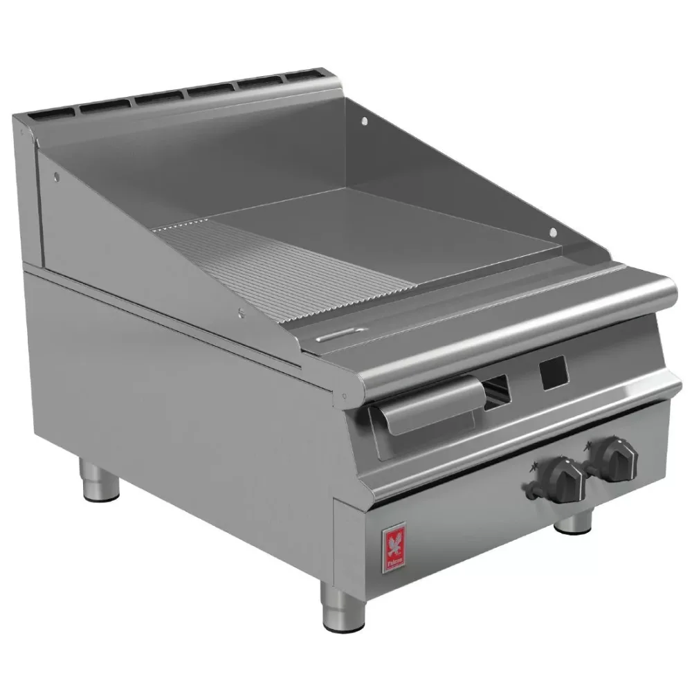 Falcon Dominator Plus 600mm Wide Half Ribbed LPG Griddle G3641R - islandcatering