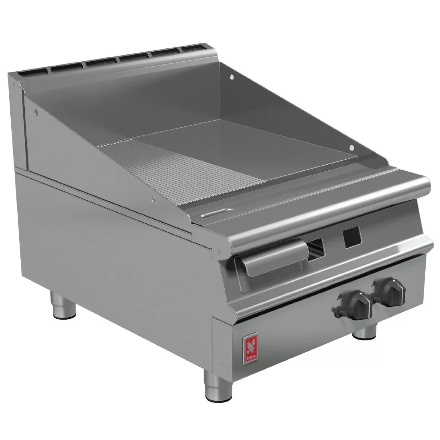 Falcon Dominator Plus 600mm Wide Half Ribbed LPG Griddle G3641R - islandcatering - 1