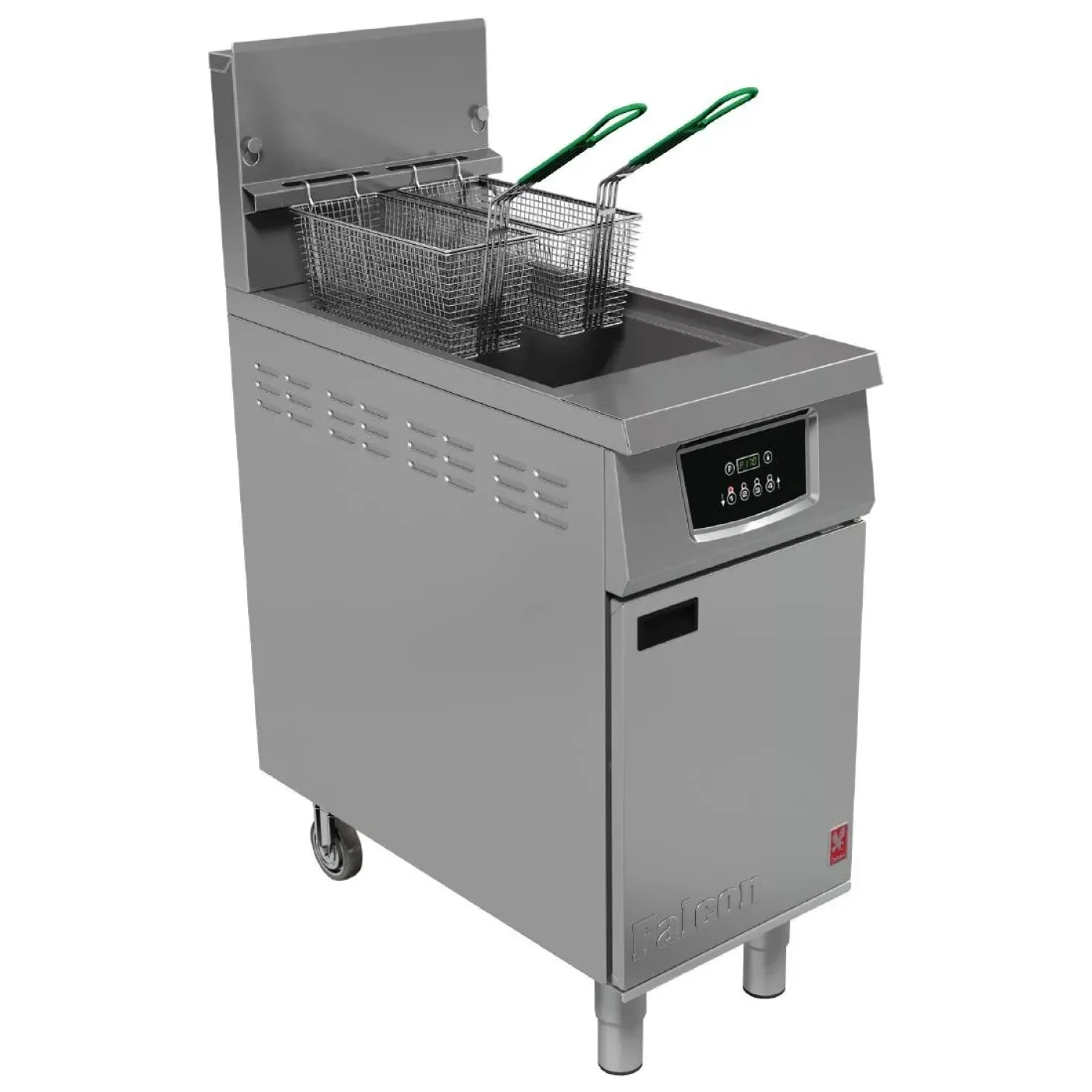 Falcon 400 Series Single Tank Twin Basket Free Standing Propane Gas Filtration Fryer G402F - islandcatering - 1