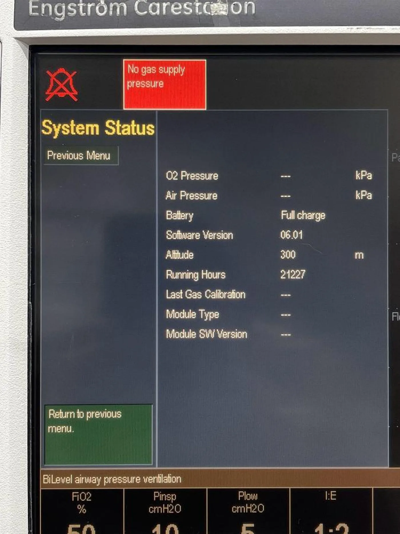 GE Engstrom Ventilator SW: 06.01 Hours: 21227 YOM: 2009 - 6