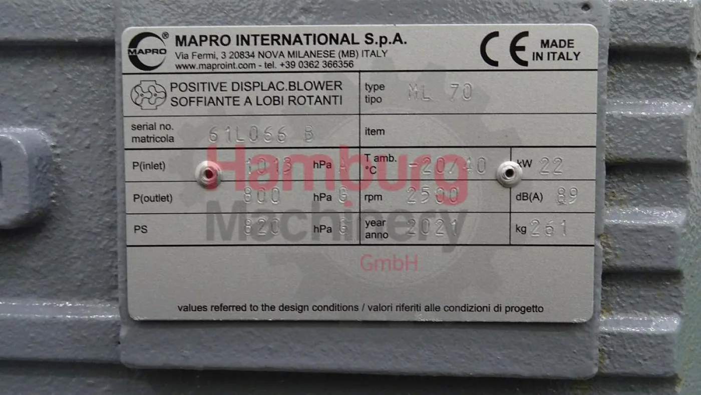 Positive displacement blower - Mapro ML 70 - 7