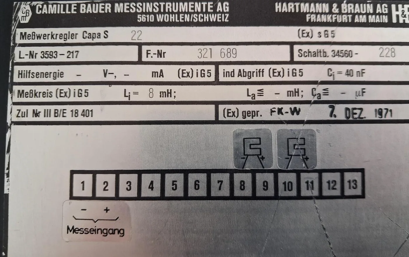 Camille Bauer Drehspulinstrument 0–1 mA 0–1000 Liter Analoganzeige - 6