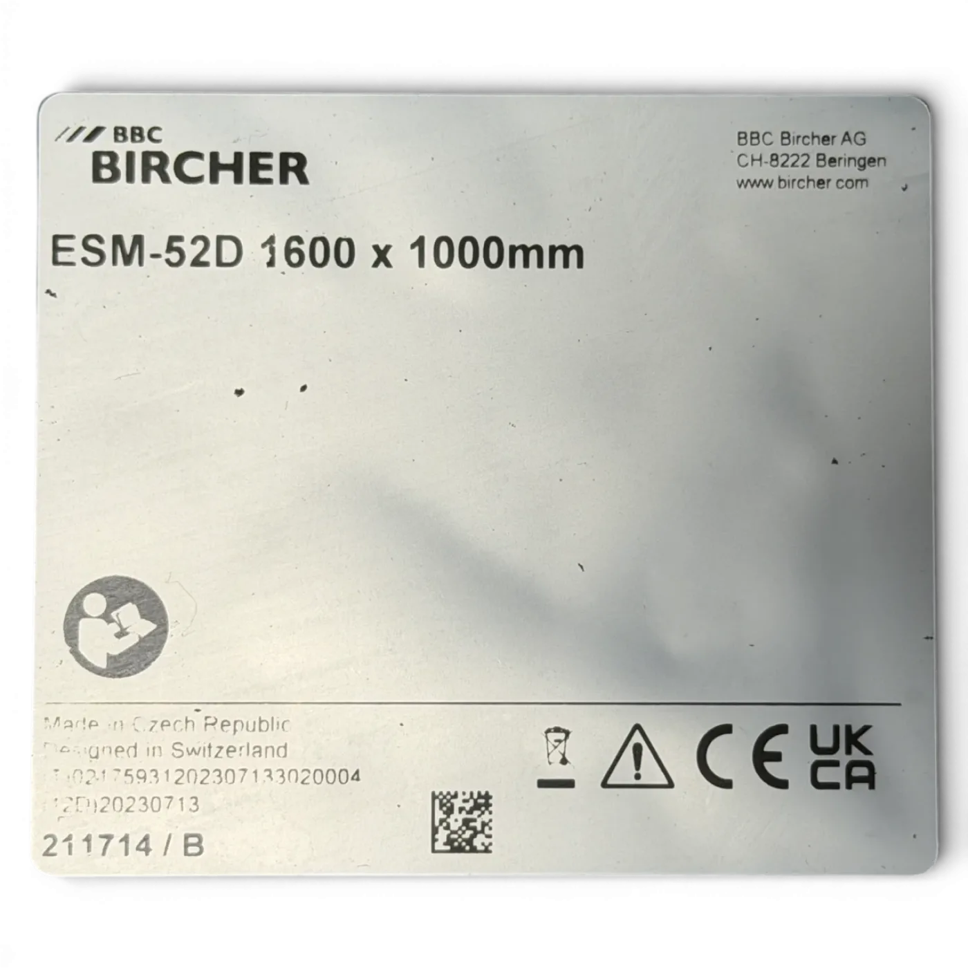 BBC BIRCHER Trittschutzmatte Trittmatte Sicherheitsschaltmatte ESM-52D 1600 x 1000 x 11 mm für HOMAG / IMA fabrikneu Hersteller Art.Nr. 211714/B - 7