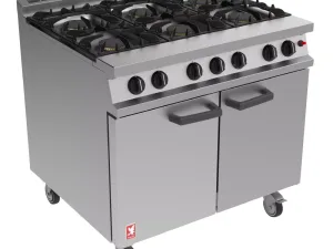 Falcon 6 Burner Dominator Plus Oven Range G3101 Natural Gas with Castors - islandcatering