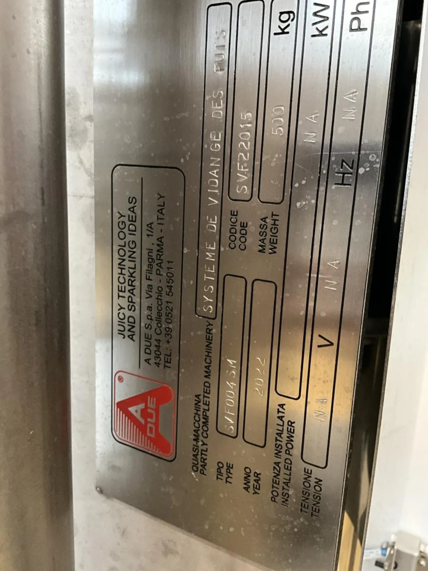 2022 A Due S.p.A. A Due S.p.A. SVF004SM Drum Unloading Station with NETZSCH Progressive Cavity Pump Suction Lance Sets - 7