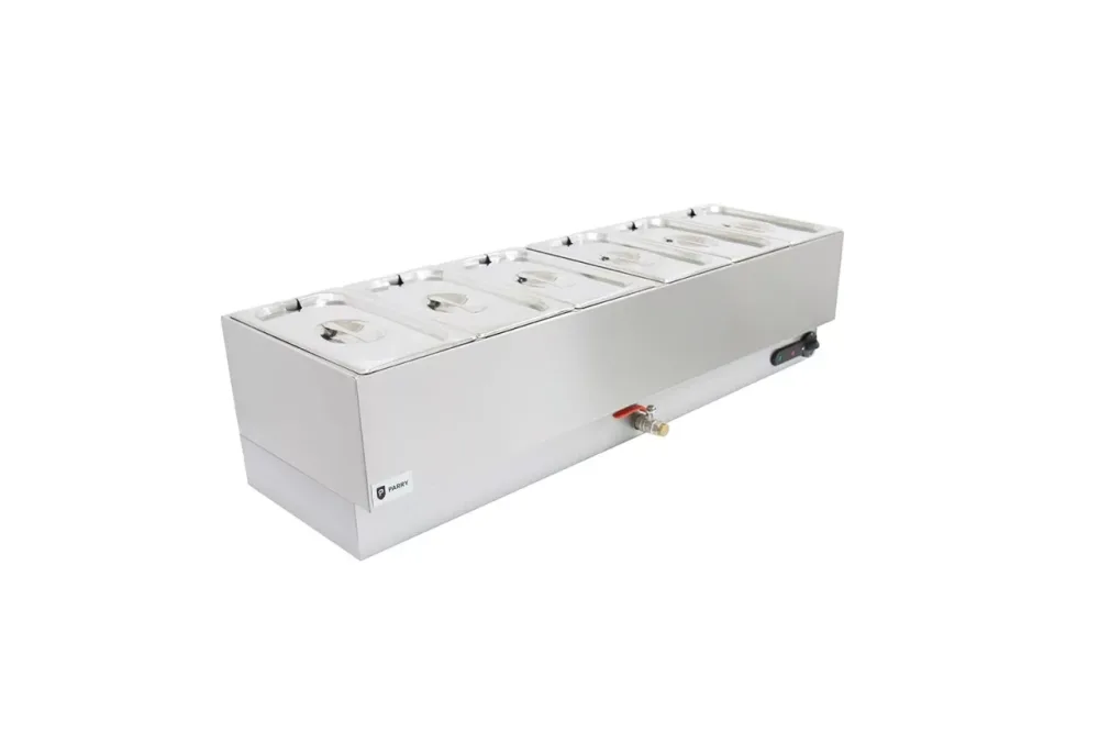 Parry Hot Hold 1987 electric bain marie wet with drain 6 x 1]3 GN. - islandcatering