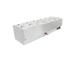 Parry Hot Hold 1987 electric bain marie wet with drain 6 x 1]3 GN. - islandcatering
