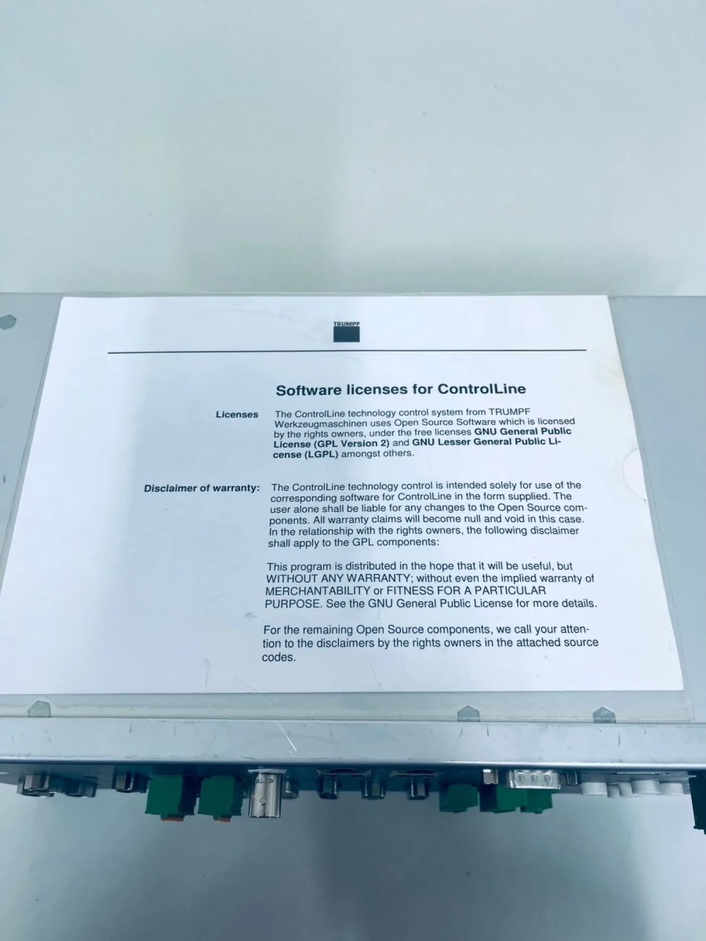 Trumpf ControlLine MSC 31760 Sensor Control - 5