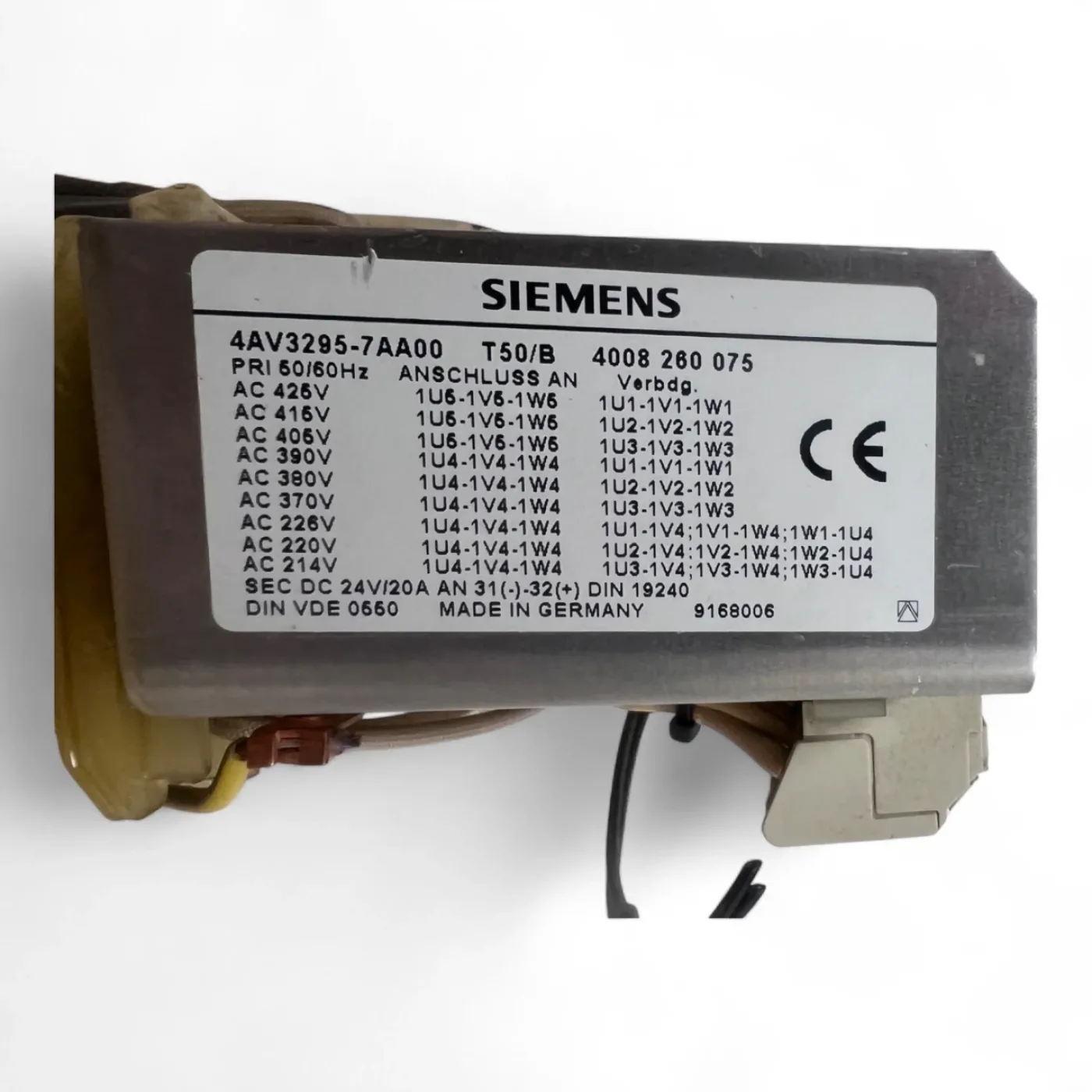 SIEMENS Transformator 4AV3295-7AA00 T50/B mit Elko 10.000 µF 10 V - 4
